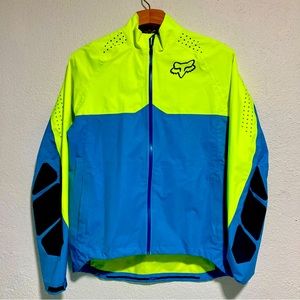 Fox Racing Downpour Waterproof MTB Jacket Blue Yellow Large